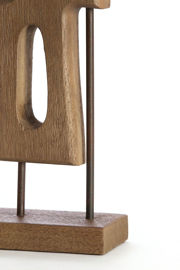 Ornament on base 19x9,5x45 cm SALIO wood grey-dark brown