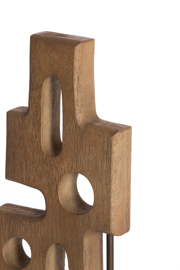 Ornament on base 19x9,5x45 cm SALIO wood grey-dark brown