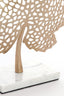 Ornament on base 28x8x35 cm LEAF gold+marble white