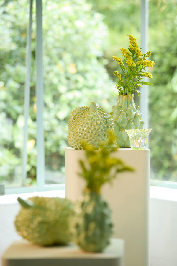 Ornament 20x18,5x18 cm TAWANG ceramics yellow-green