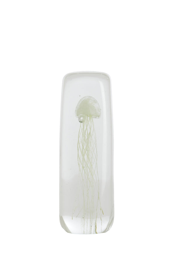 Ornament 6x6x18,5 cm JELLYFISH glass cream