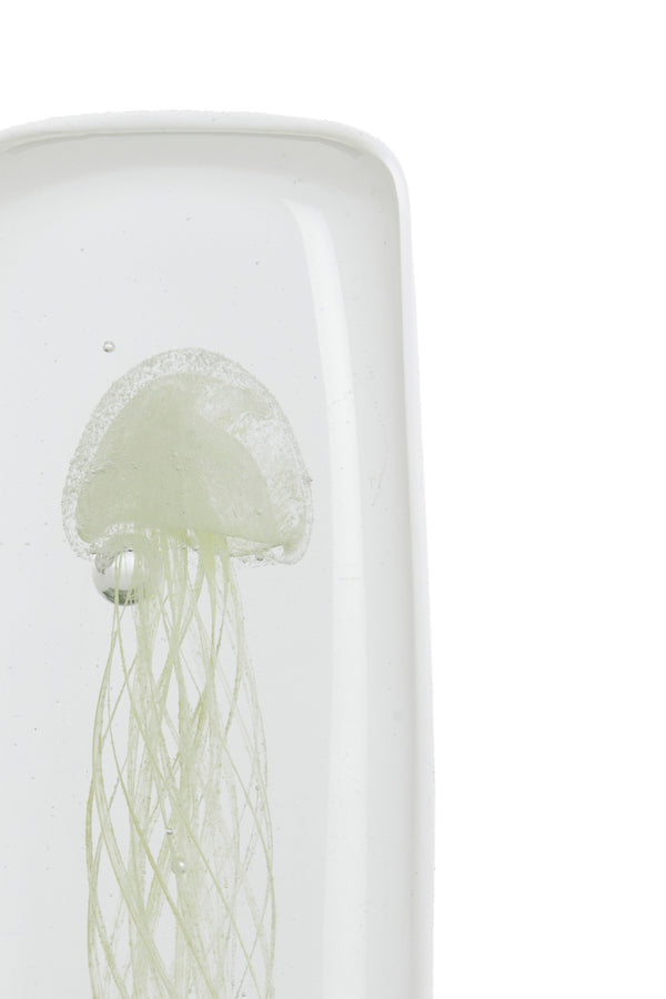 Ornament 6x6x18,5 cm JELLYFISH glass cream