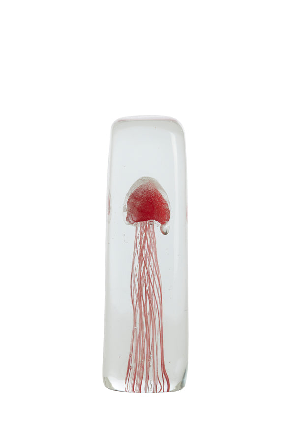 Ornament 6x6x18,5 cm JELLYFISH glass coral