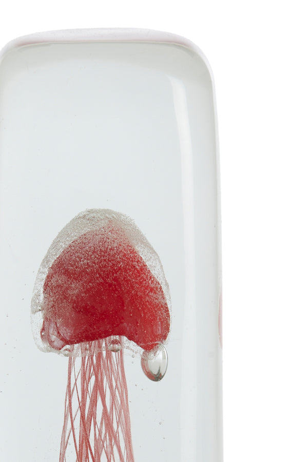 Ornament 6x6x18,5 cm JELLYFISH glass coral