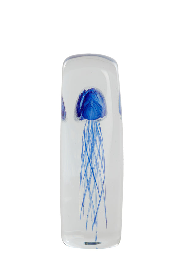 Ornament 6x6x18,5 cm JELLYFISH glass blue