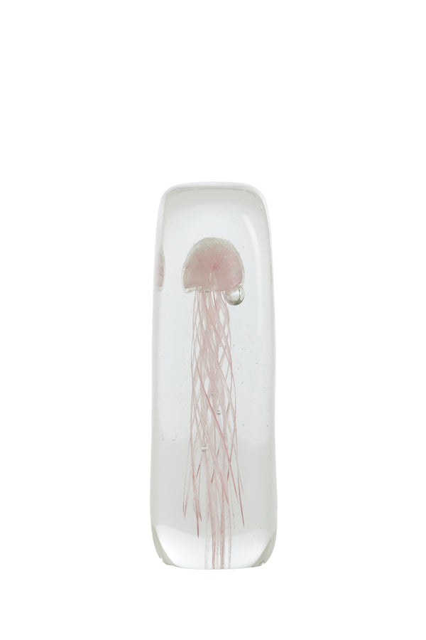 Ornament 6x6x18,5 cm JELLYFISH glass light pink