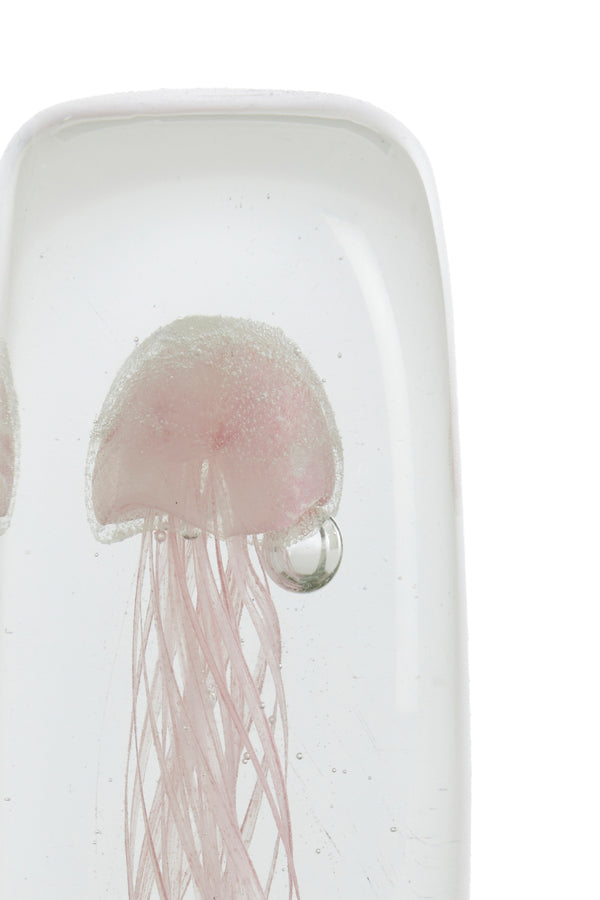 Ornament 6x6x18,5 cm JELLYFISH glass light pink