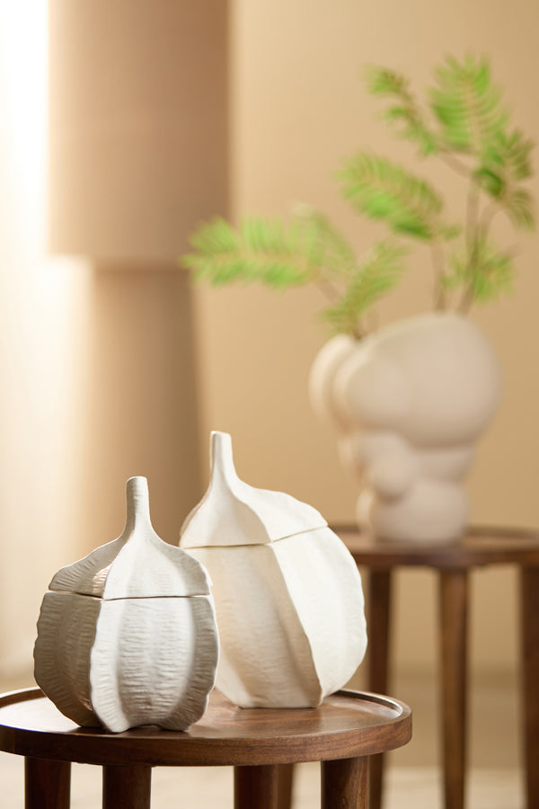 Deco box 21x20,5x31 cm SABARA shiny cream