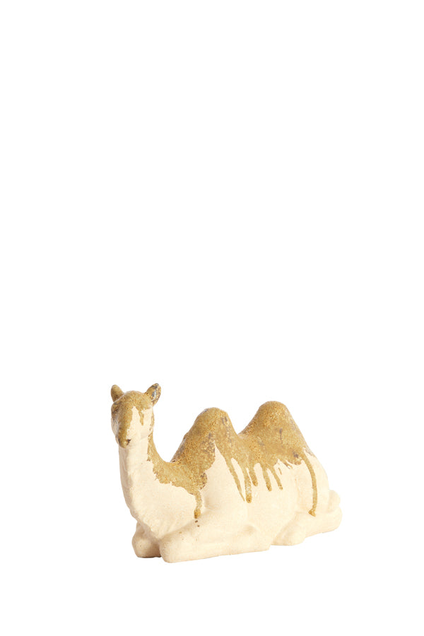 Ornament 26x10x15 cm CAMEL ceramics cream+olive green