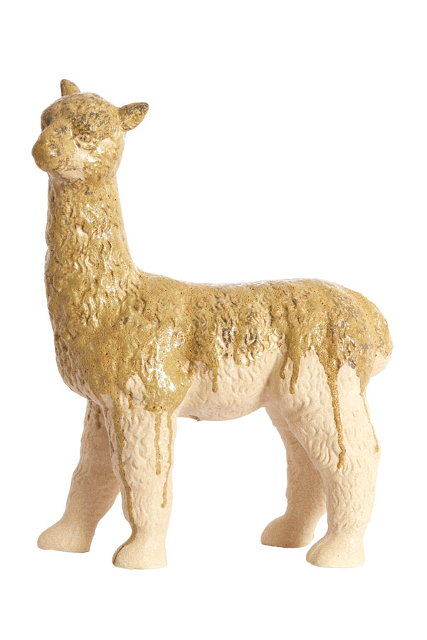 Ornament 29x13x39 cm ALPACA ceramics cream+olive green