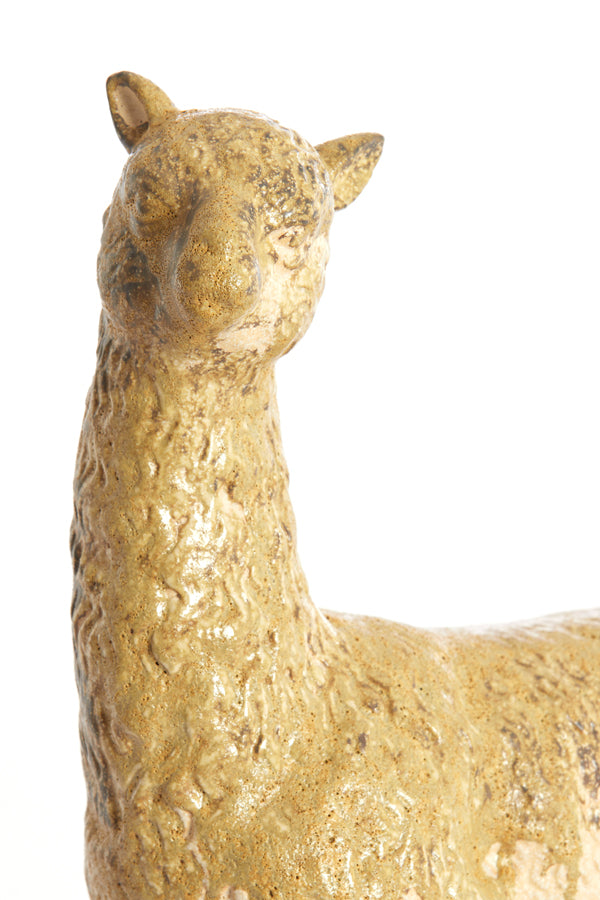 Ornament 29x13x39 cm ALPACA ceramics cream+olive green
