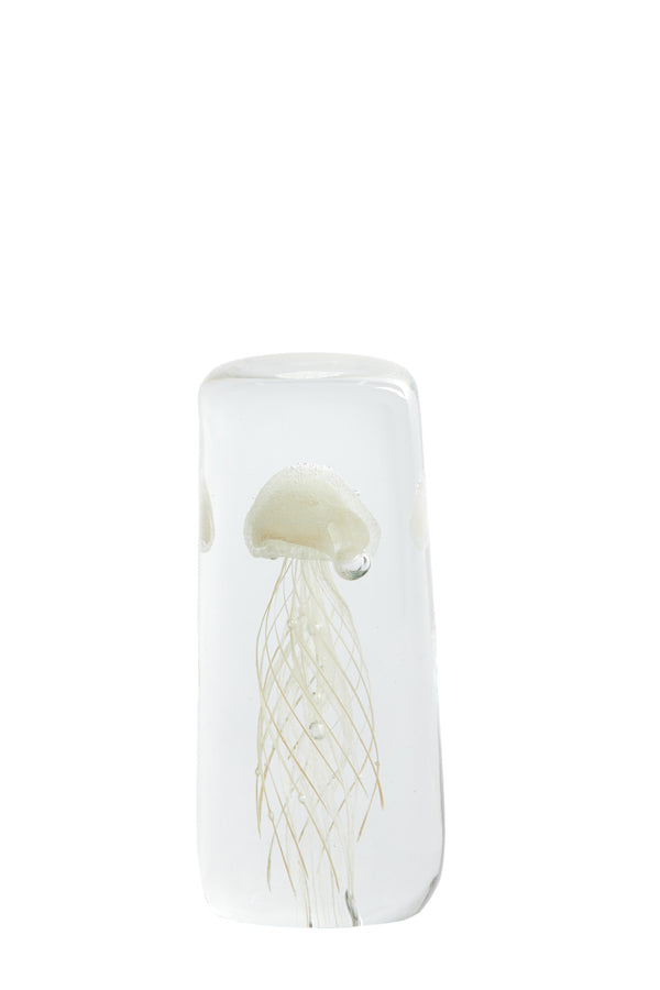 Ornament 5,5x5,5x13 cm JELLYFISH glass cream