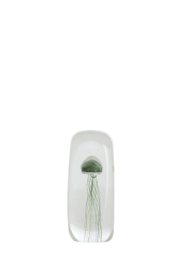 Ornament 5,5x5,5x13 cm JELLYFISH glass dark green