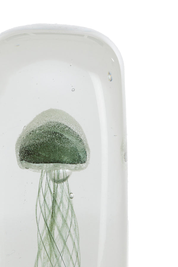Ornament 5,5x5,5x13 cm JELLYFISH glass dark green