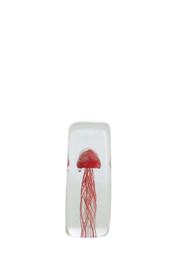 Ornament 5,5x5,5x13 cm JELLYFISH glass coral