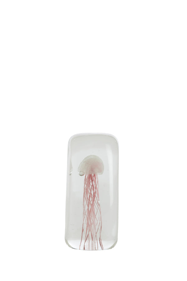 Ornament 5,5x5,5x13 cm JELLYFISH glass light pink