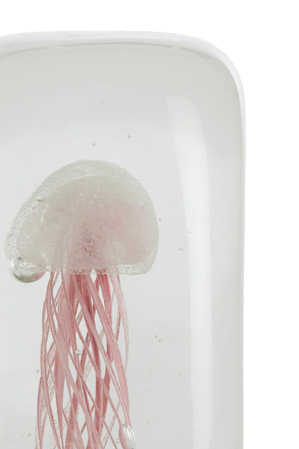 Ornament 5,5x5,5x13 cm JELLYFISH glass light pink