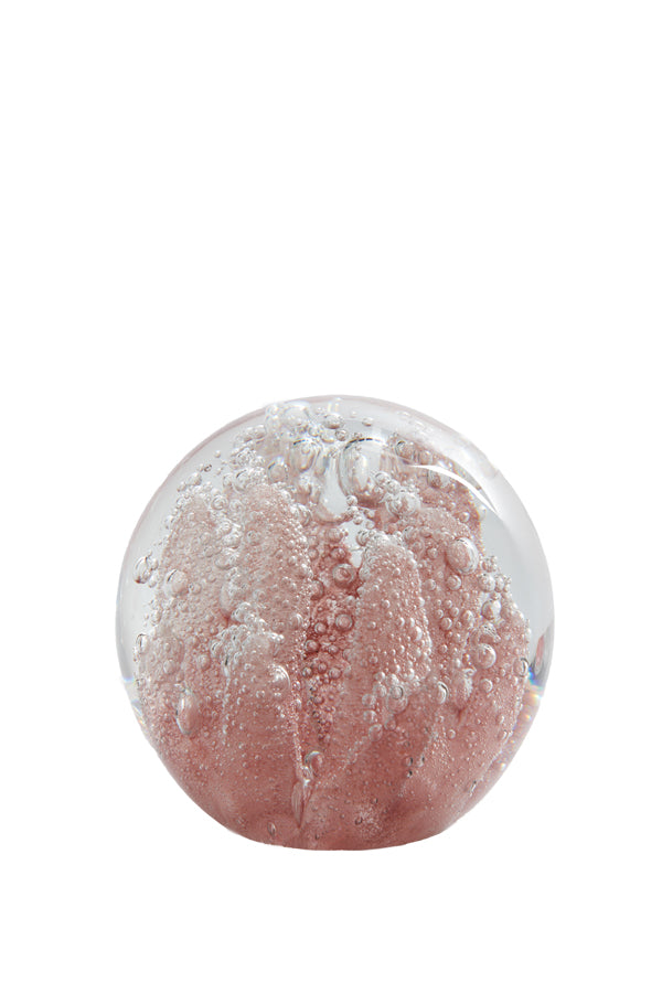 Ornament 10x10 cm CORAL glass light pink