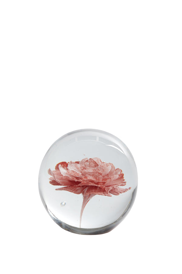 Ornament 8x8 cm FLOWER glass light pink