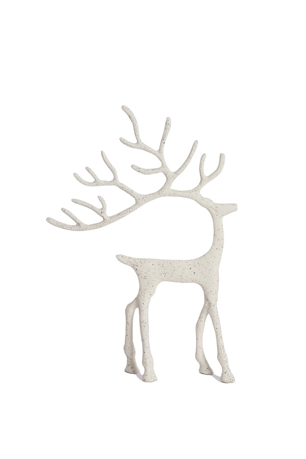 Ornament 27,5x7x39 cm DEER white+grey