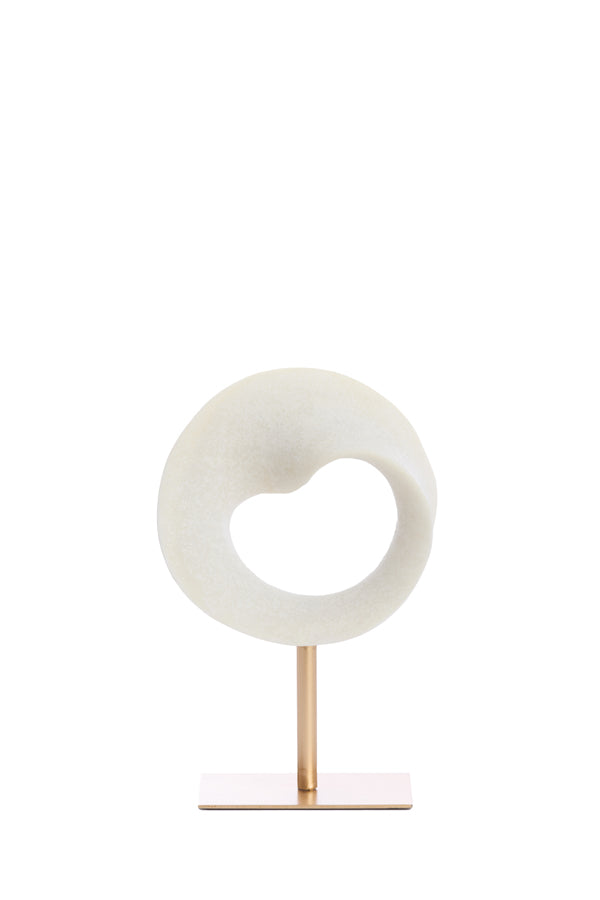 Ornament on base 20x10x30 cm TUZLA cream+antique bronze