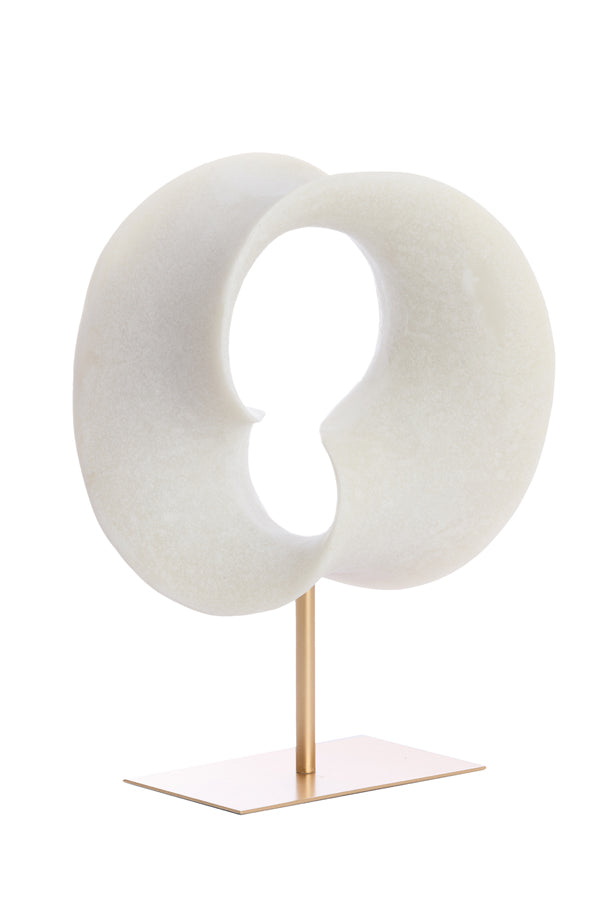 Ornament on base 34x18x43 cm VODICE cream+antique bronze
