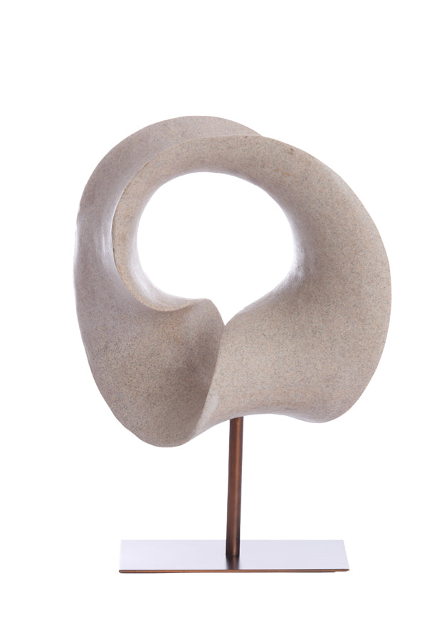 Ornament on base 34x18x43 cm VODICE taupe+dark bronze