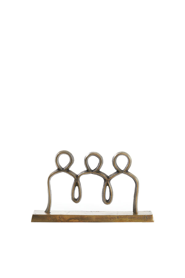 Ornament on base 33x8x20 cm PEOPLE antique bronze