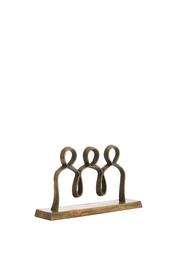 Ornament on base 33x8x20 cm PEOPLE antique bronze