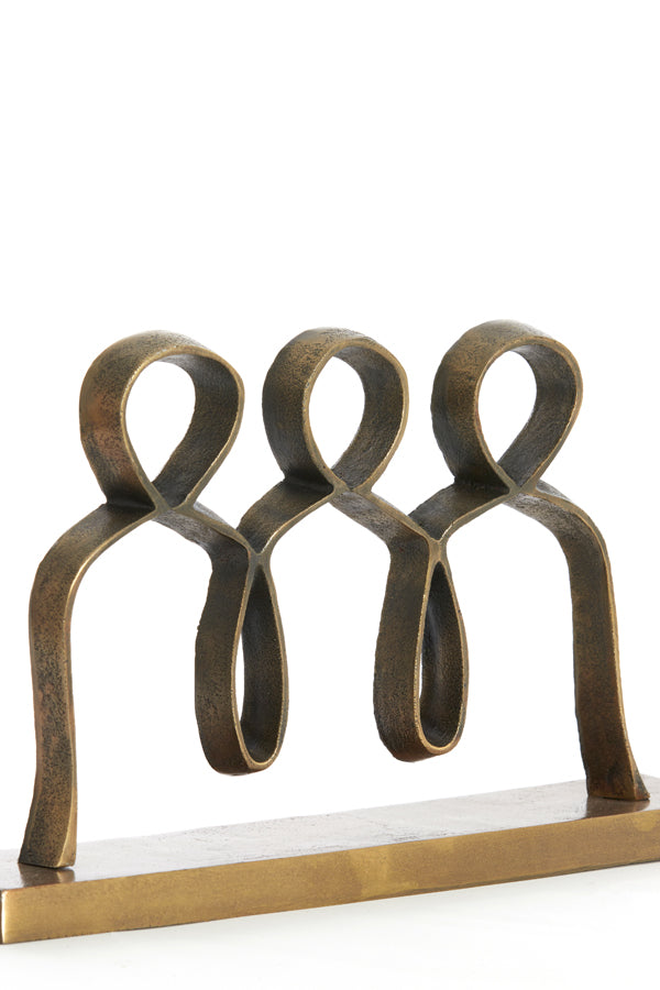Ornament on base 33x8x20 cm PEOPLE antique bronze