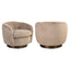 Lounge chair Colmar khaki fluffy swivel