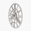 Shiny Nickel Cog Design Round Wall Clock Small