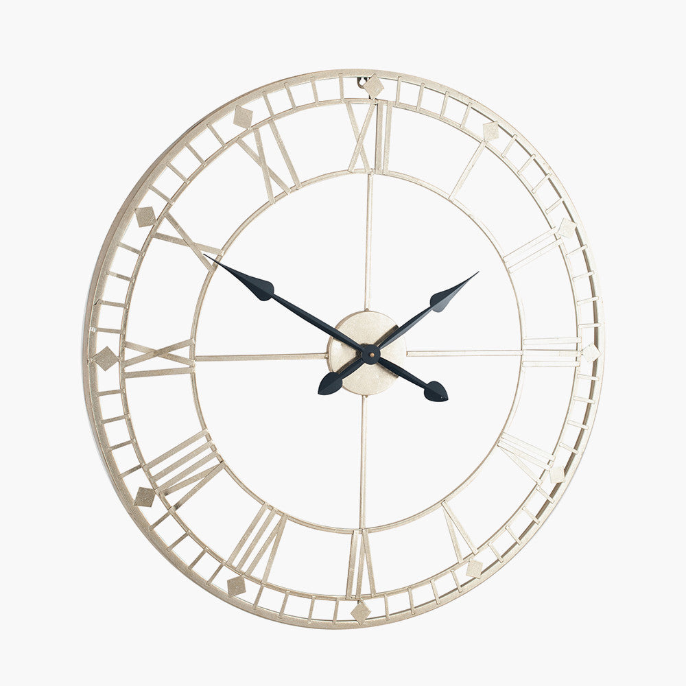 Antique Gold Metal Round Wall Clock