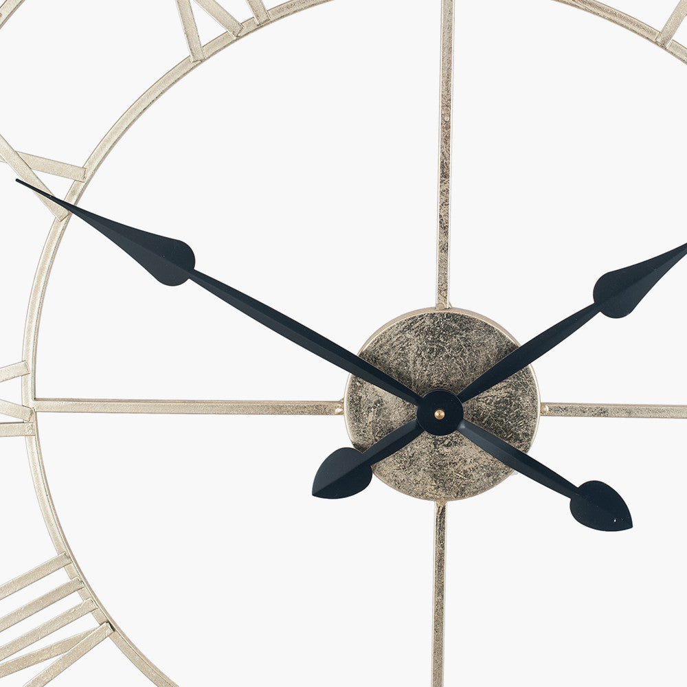 Antique Gold Metal Round Wall Clock