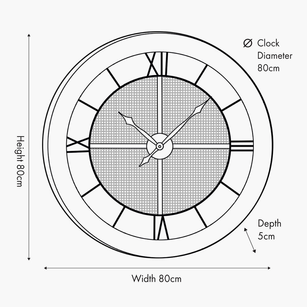 Natural Wood & Metal Round Wall Clock
