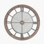 Natural Wood & Metal Round Wall Clock