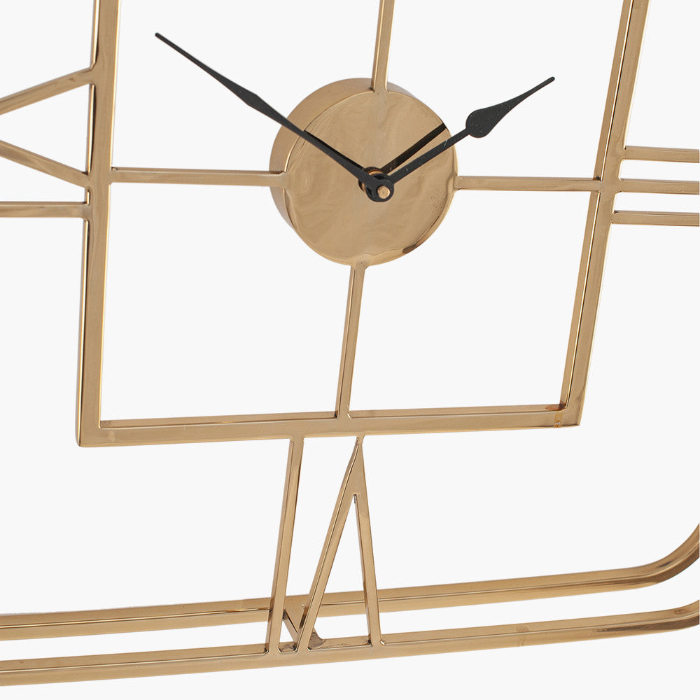 Gold Metal Square Wall Clock
