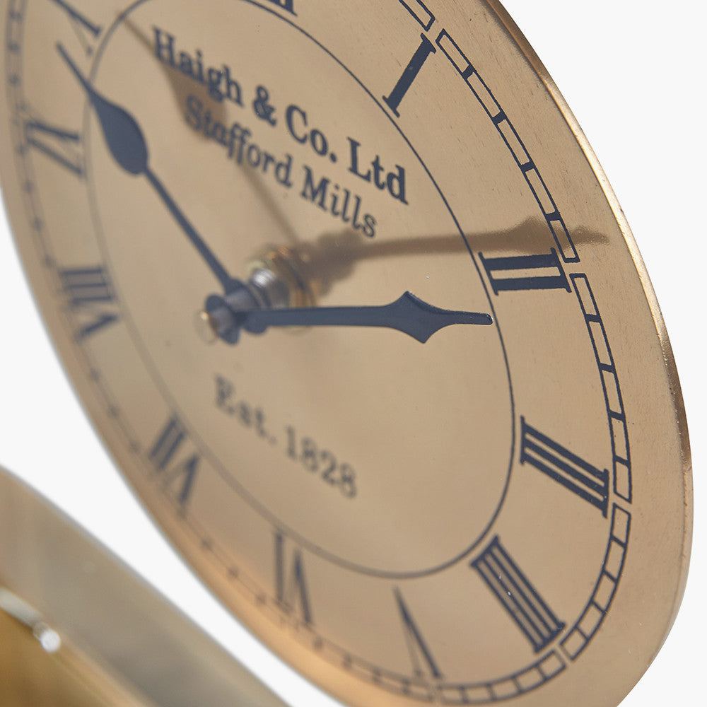Gold Square Framed Standing Table Clock