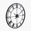 Black Metal Round Skeleton Wall Clock