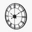 Black Metal Round Skeleton Wall Clock