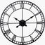 Black Metal Round Skeleton Wall Clock