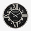 Silver Metal and Black Face Round Wall Clock