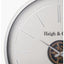 Ivory and Silver Wood Working Cog Wall Clock