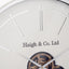 Ivory and Silver Wood Working Cog Wall Clock