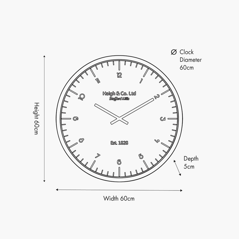 Silver Metal Printed Face Wall Clock