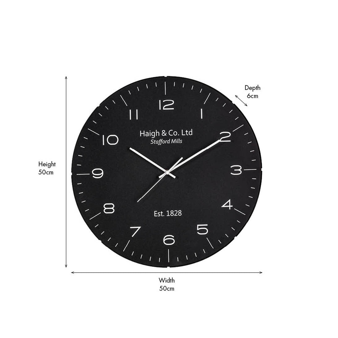 Black and Silver Dome Glass Wall Clock