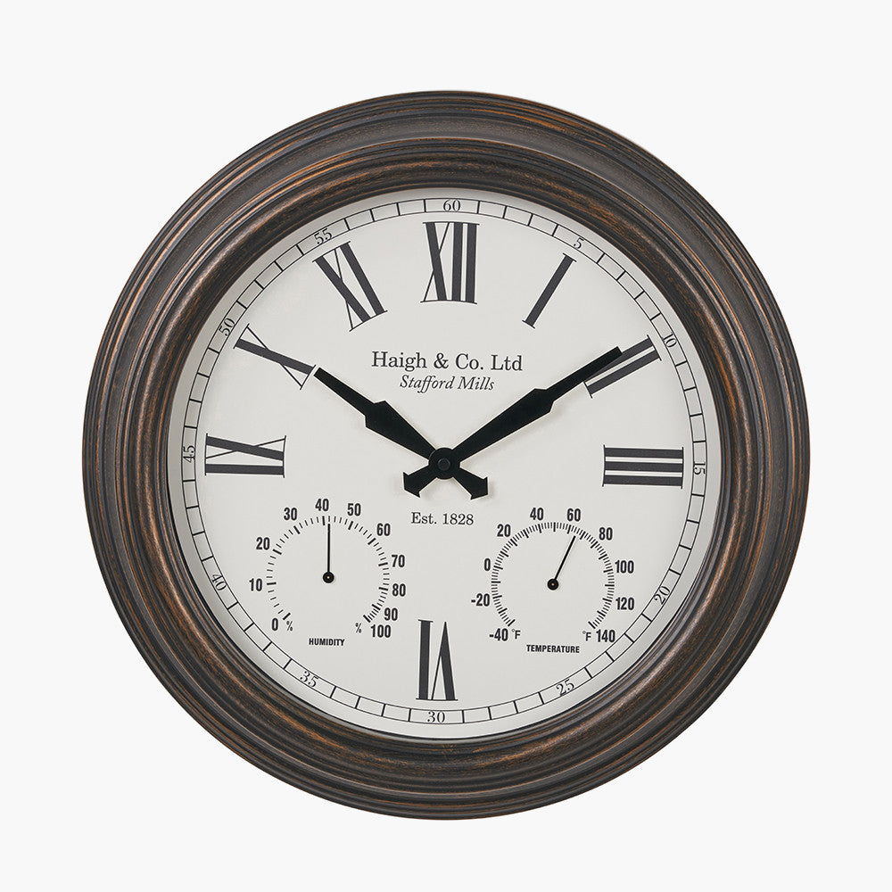 Antique Bronze Effect Indoor Outdoor Wall Clock