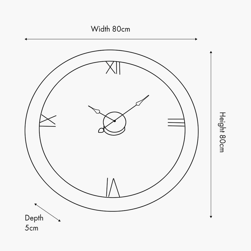 Newborough Burr Wood Effect Round Wall Clock