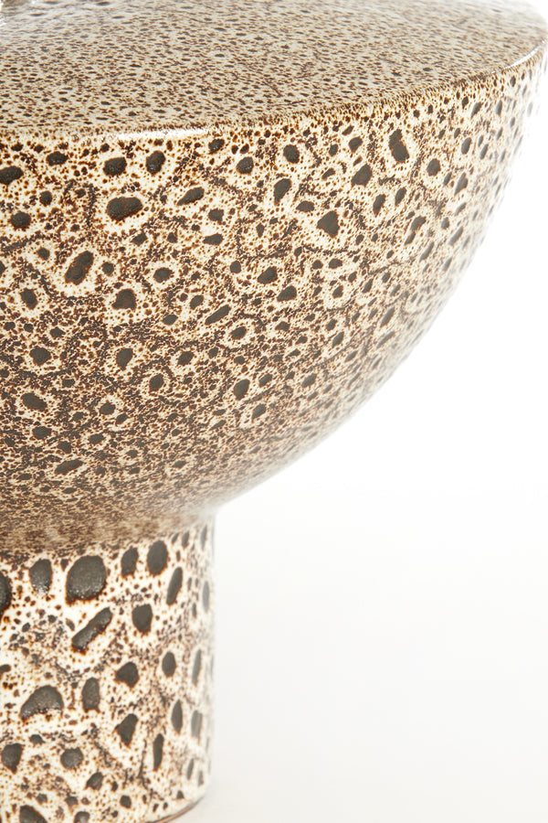 Lamp base 32x22 cm YASUR ceramics cream+black