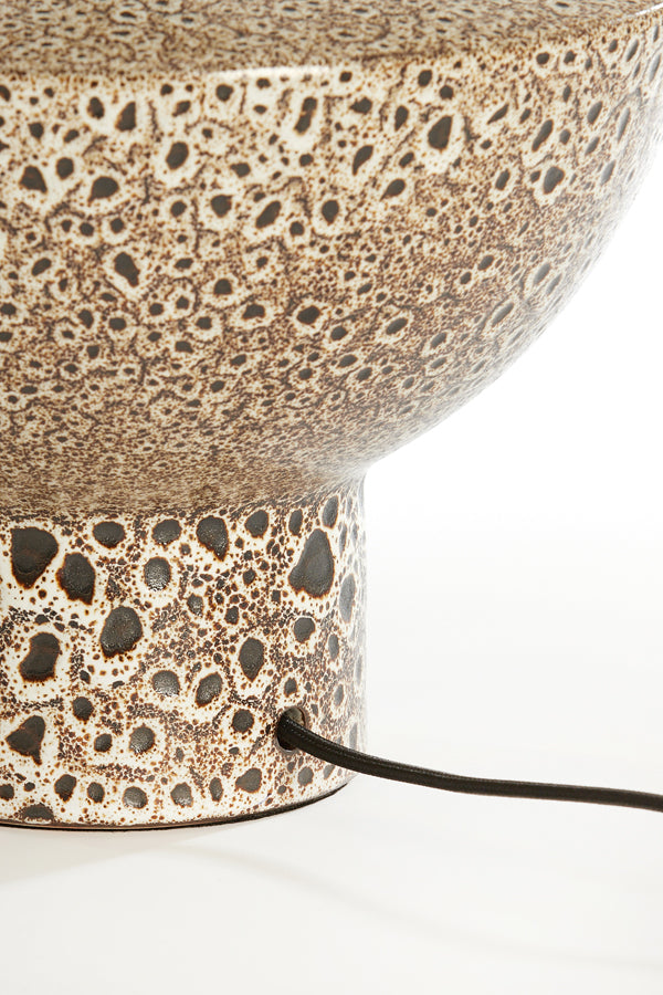 Lamp base 32x22 cm YASUR ceramics cream+black
